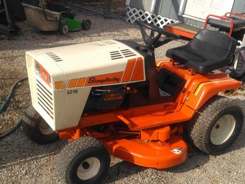 Simplicity lawn tractors 5216 Simplicity lawn tractors 5216
